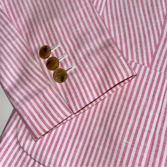Talbots Women's Aberdeen Pink Striped Blazer Sz 6P - Picture 9 of 9